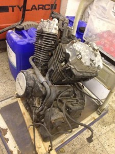 Honda engine before soda blasted